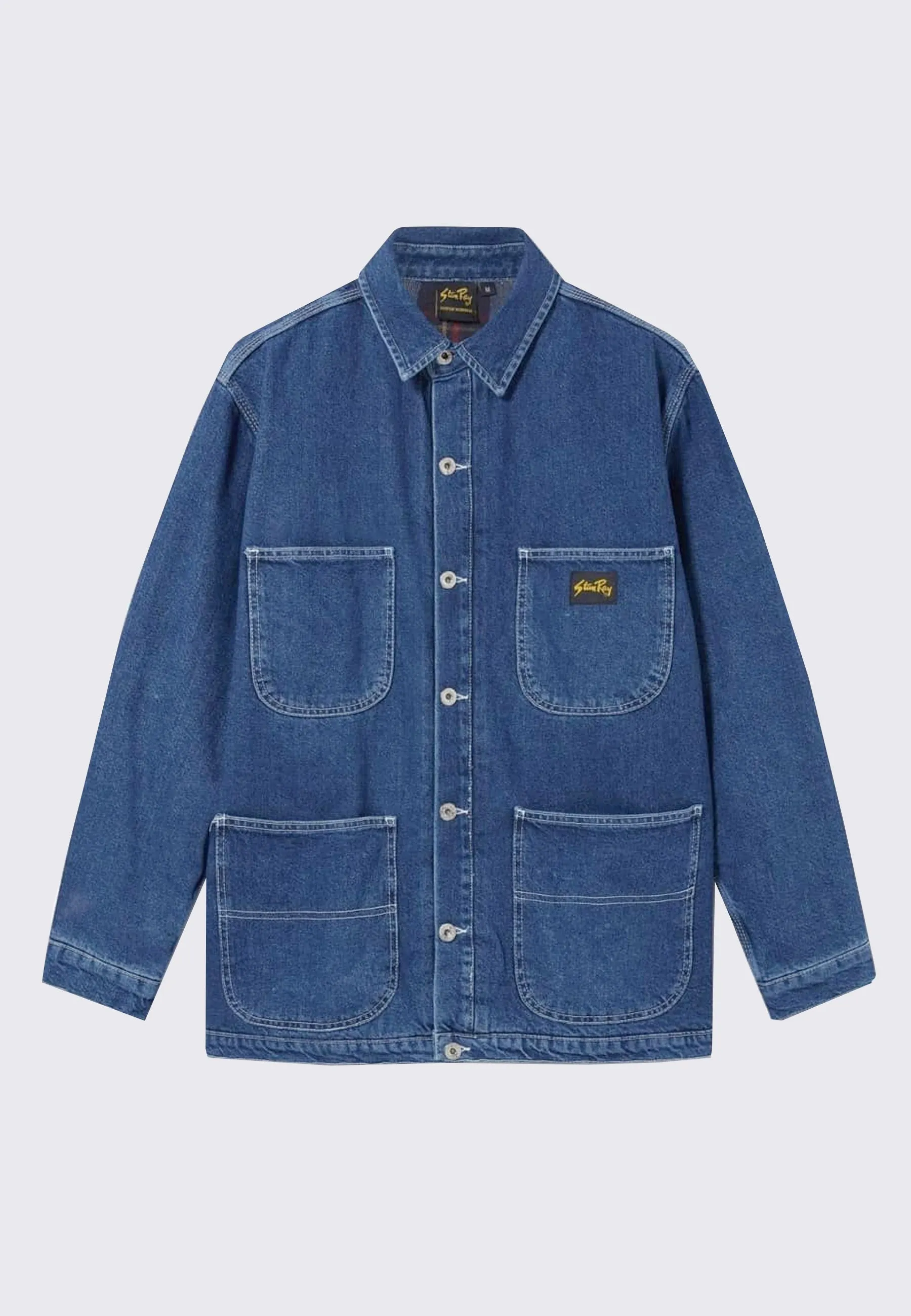 Lined Barn Coat - stone denim