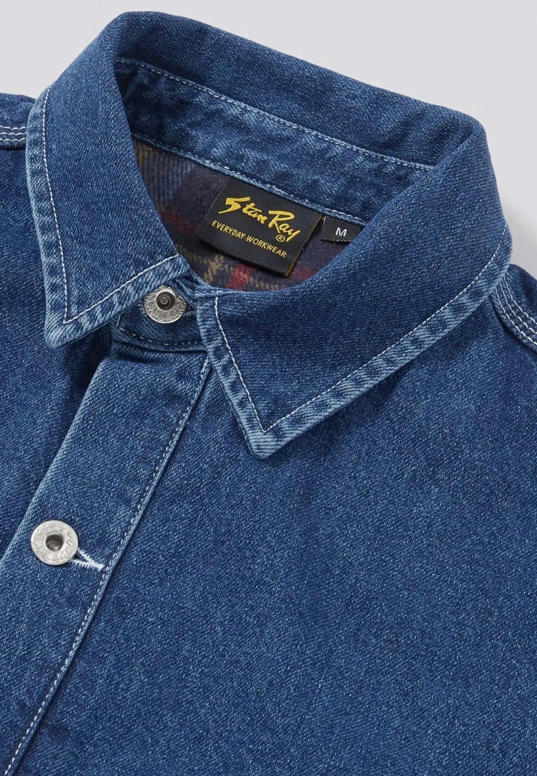 Lined Barn Coat - stone denim