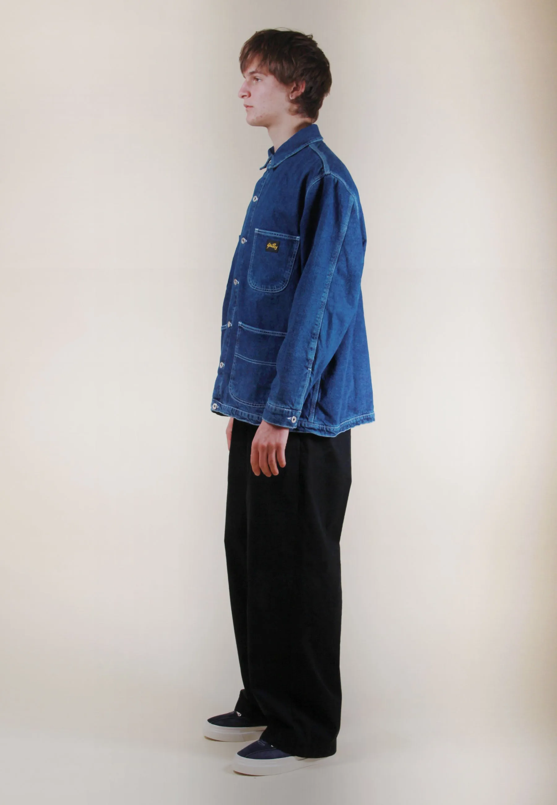 Lined Barn Coat - stone denim