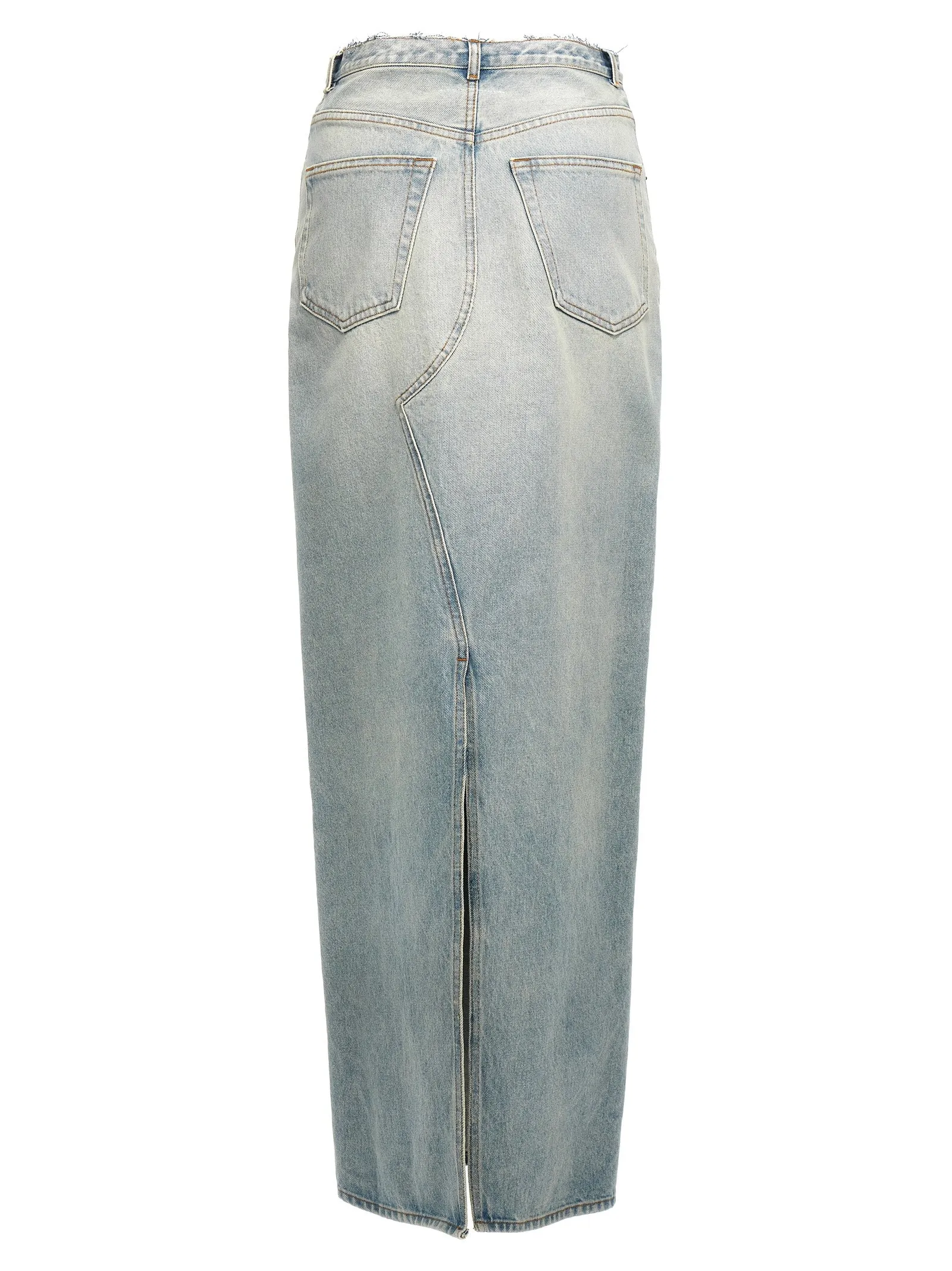 Long Skirt Slits Skirts Light Blue