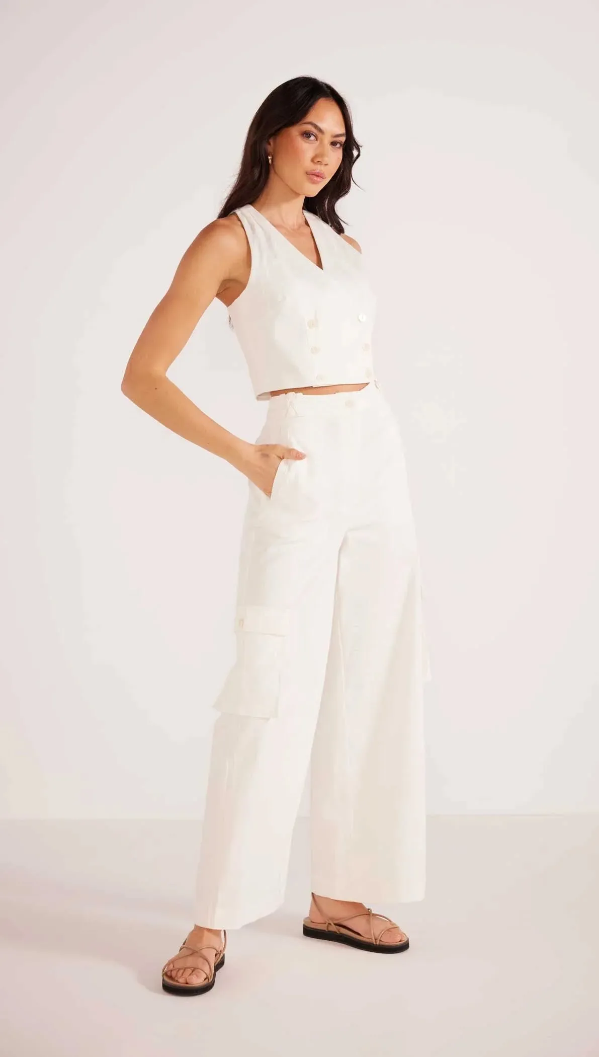 Lottie Halter Neck Vest White