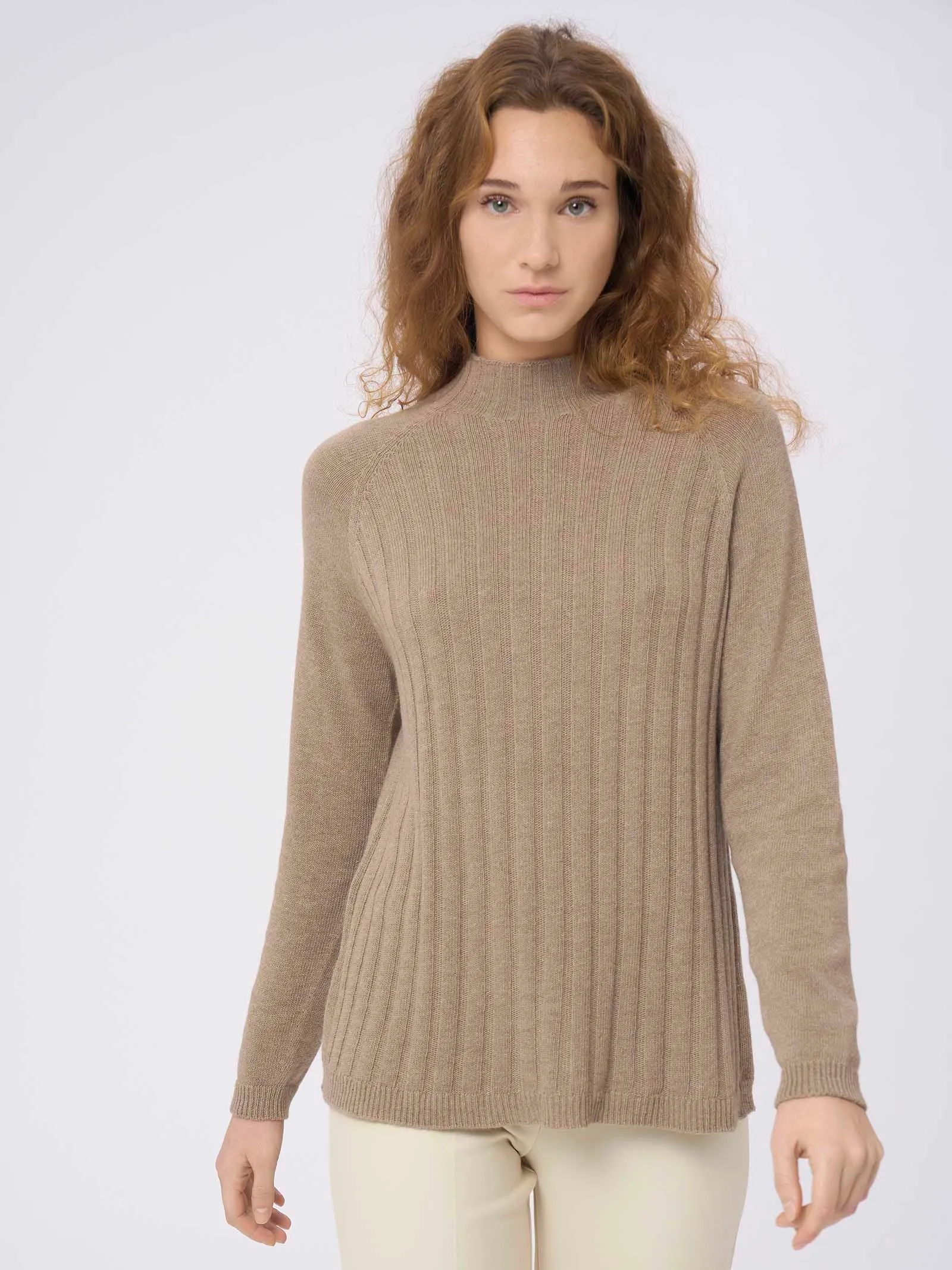 Lupetto in Cashmere Blend - Champignon