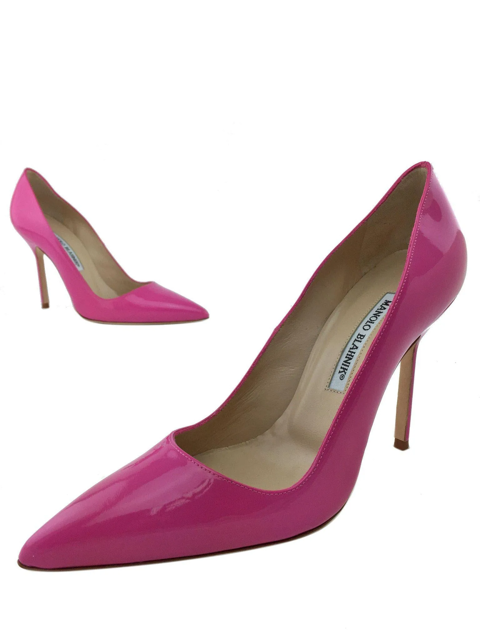 Manolo Blahnik BB Patent Leather Point-Toe Pumps Size 7.5