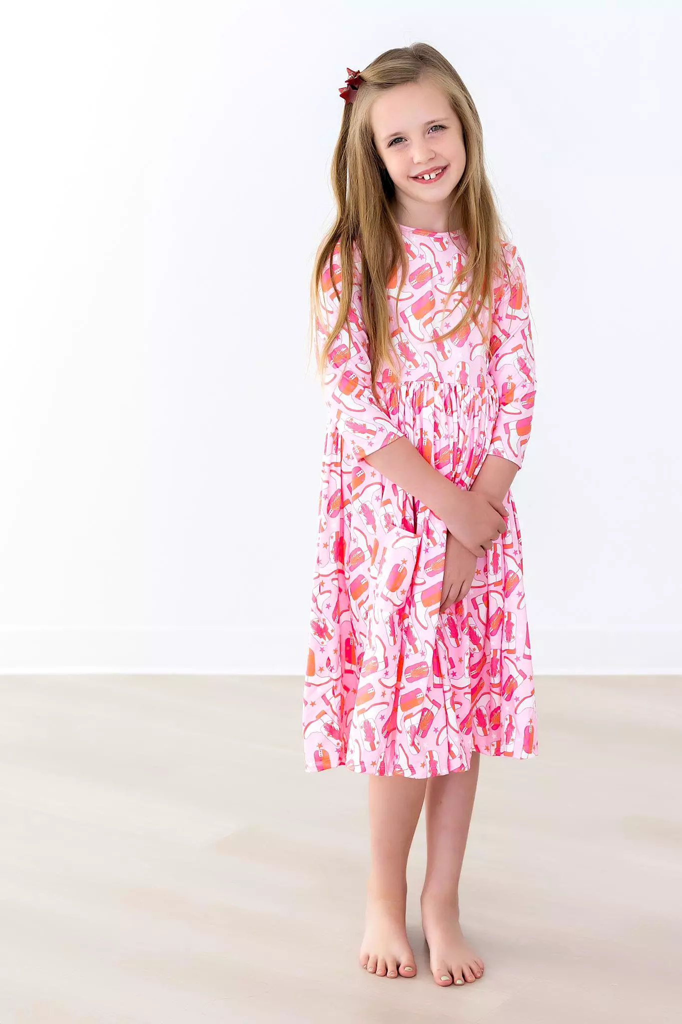 Mila & Rose 3/4 Sleeve Pocket Twirl Dress - Howdy