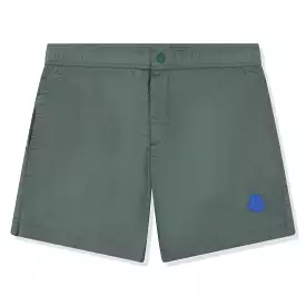 Moncler Logo Patch Green Swim Shorts