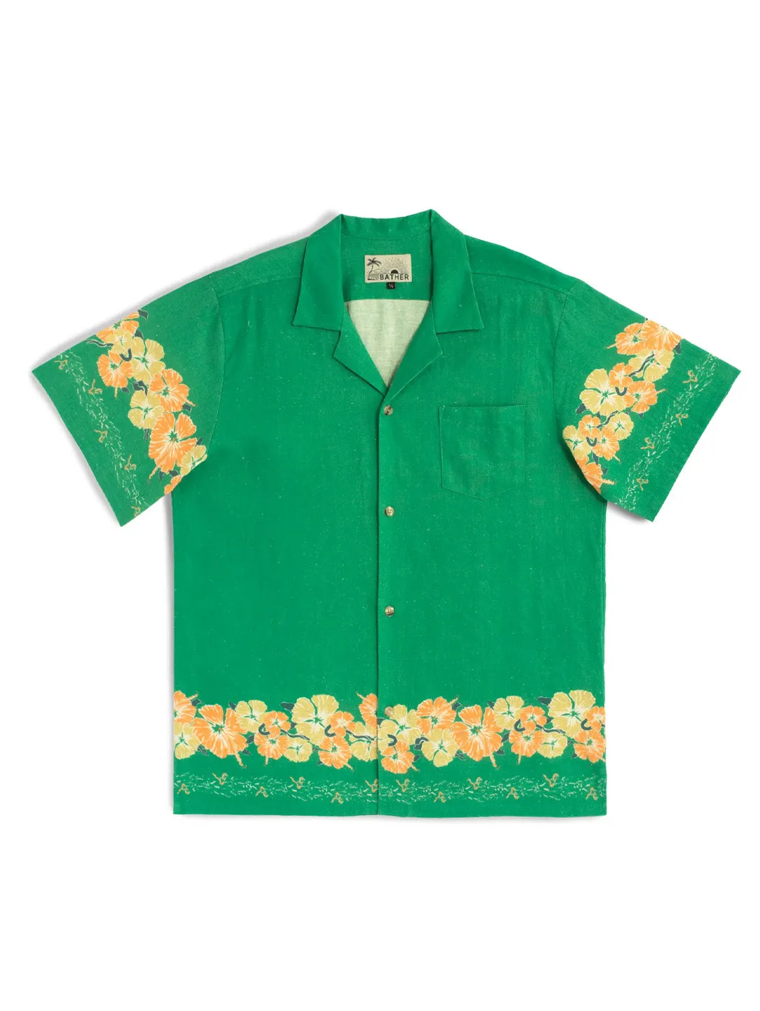 Moss Ornate Bloom Camp Shirt - Green