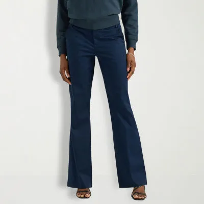 new!Lee Wrinkle Free Womens Mid Rise Bootcut Flat Front Pant