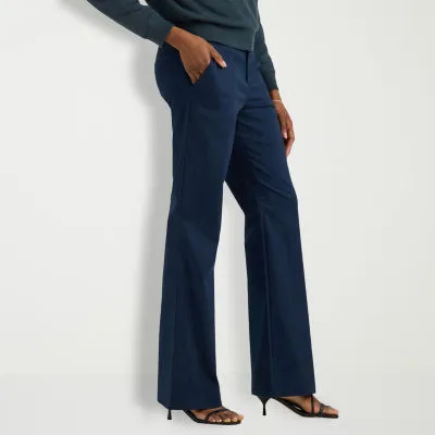 new!Lee Wrinkle Free Womens Mid Rise Bootcut Flat Front Pant