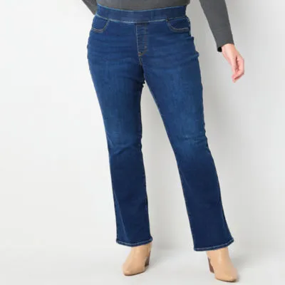 new!St. John's Bay-Plus Pull On Womens High Rise Bootcut Jean