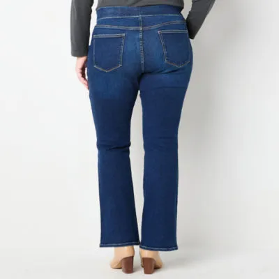 new!St. John's Bay-Plus Pull On Womens High Rise Bootcut Jean