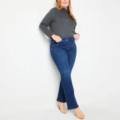 new!St. John's Bay-Plus Pull On Womens High Rise Bootcut Jean