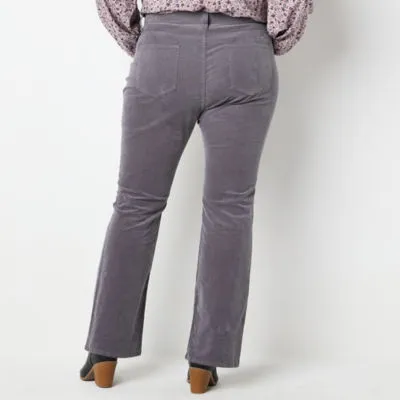 new!St. John's Bay Secretly Slender Womens Mid Rise Bootcut Corduroy Pant - Plus