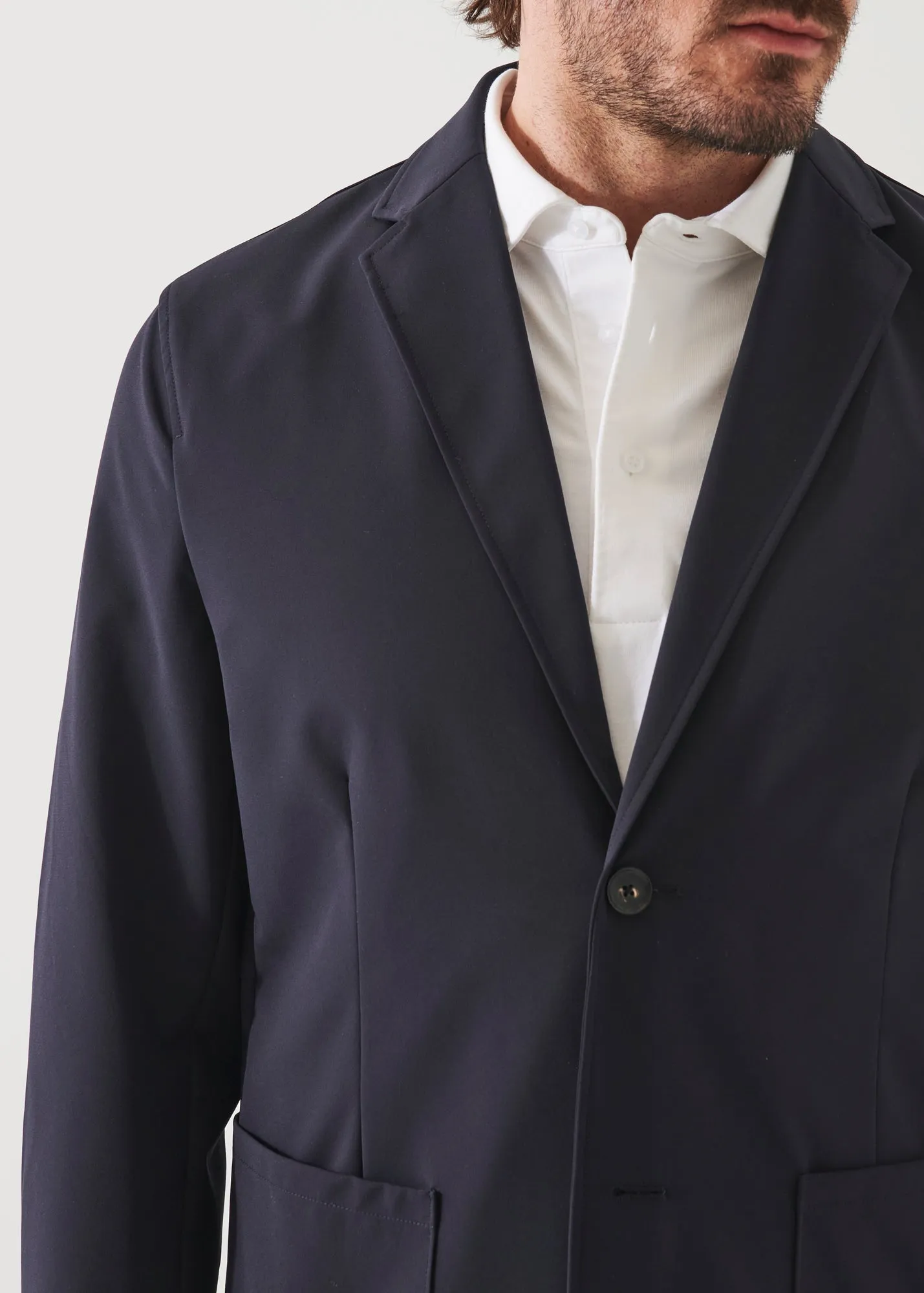 NUCLEO NYLON STRETCH TWO-BUTTON BLAZER