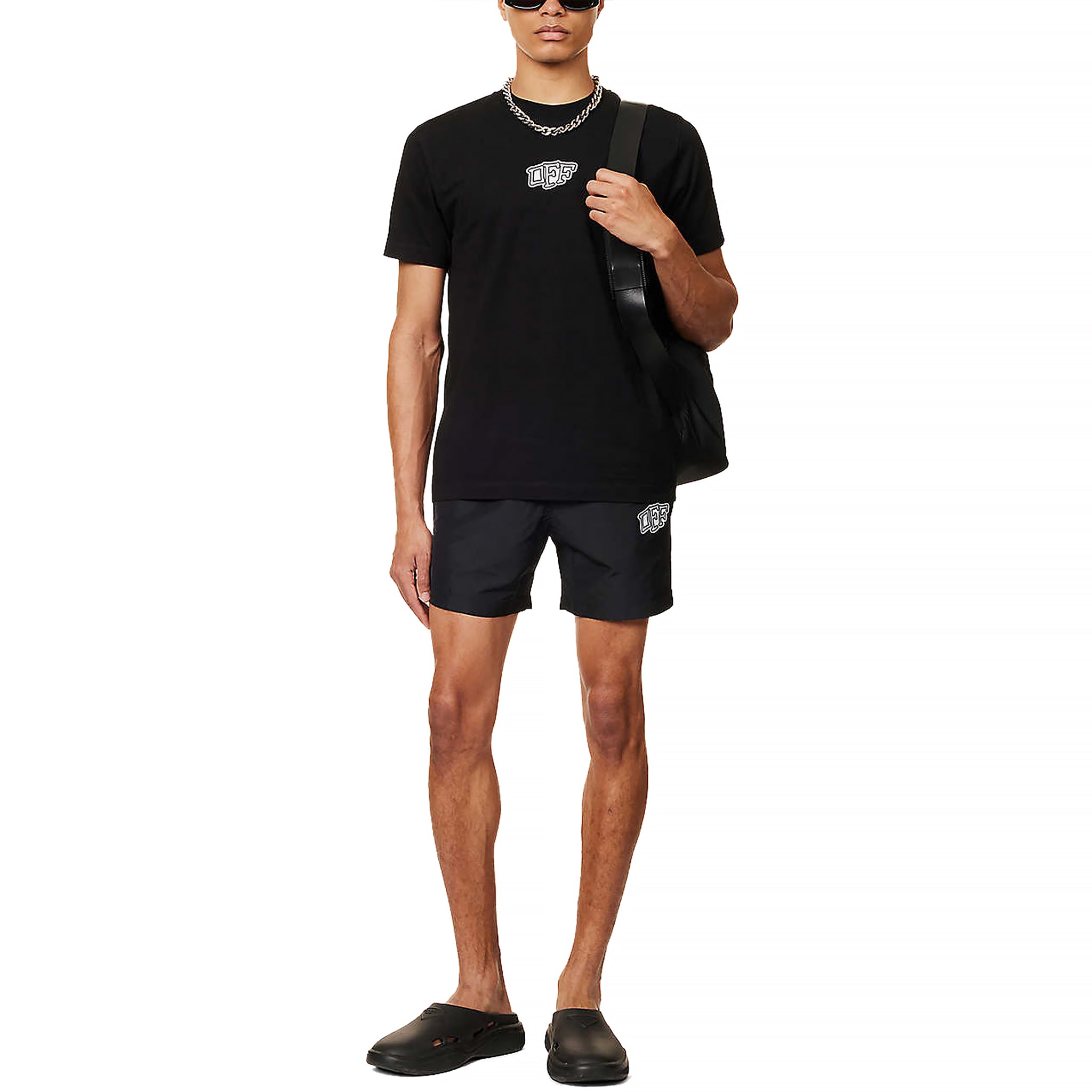 Off-White Carlos Arrows Logo Black Swim Shorts