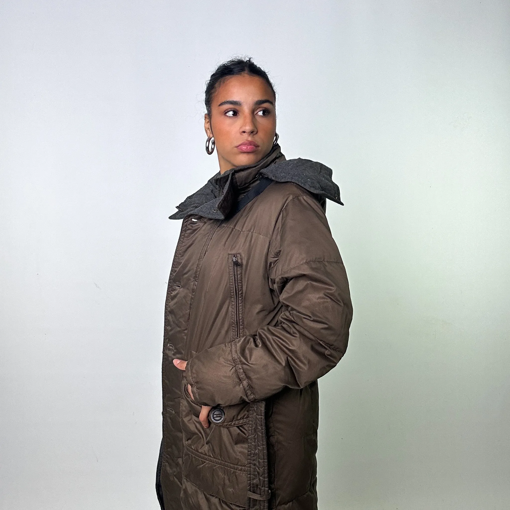 Olive Green Late 90s Moncler Puffer Jacket Coat (S)