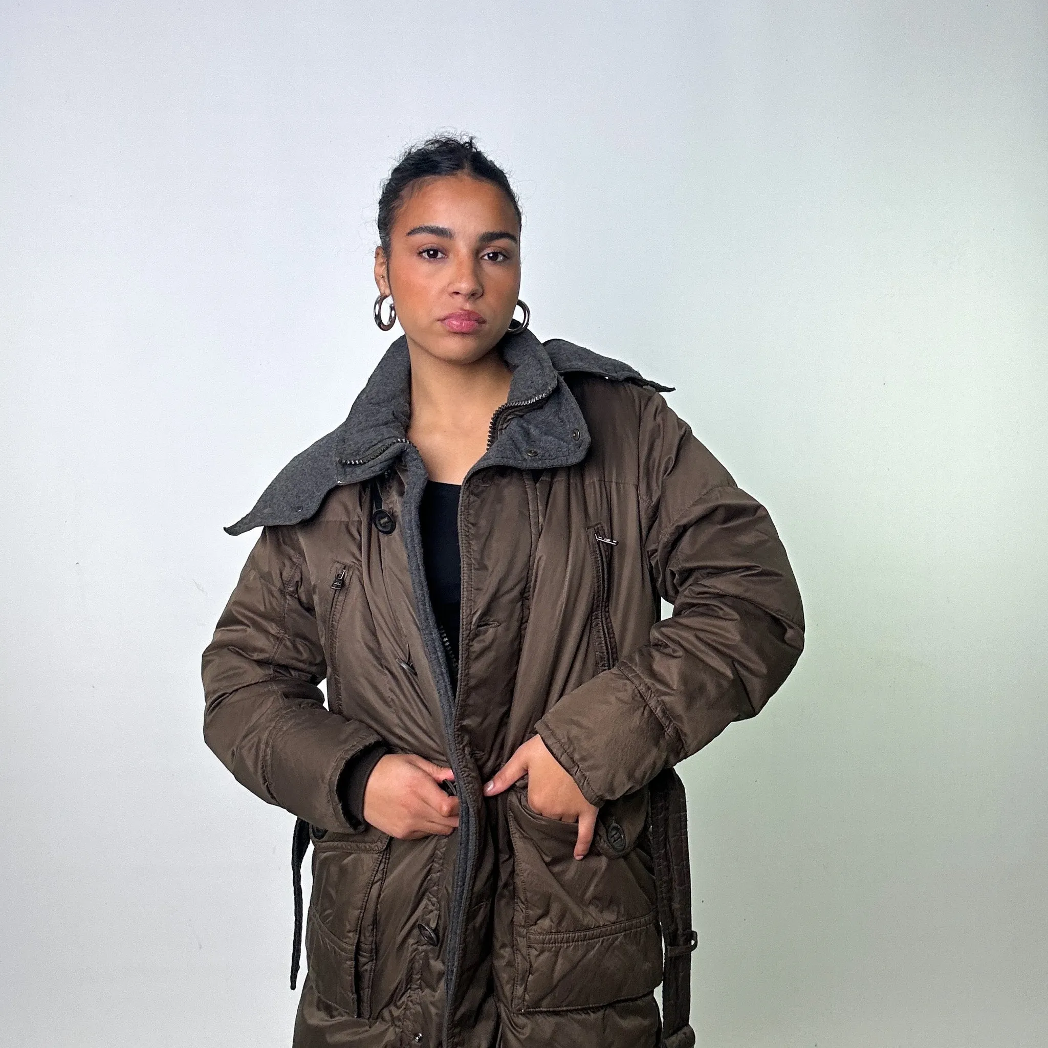 Olive Green Late 90s Moncler Puffer Jacket Coat (S)