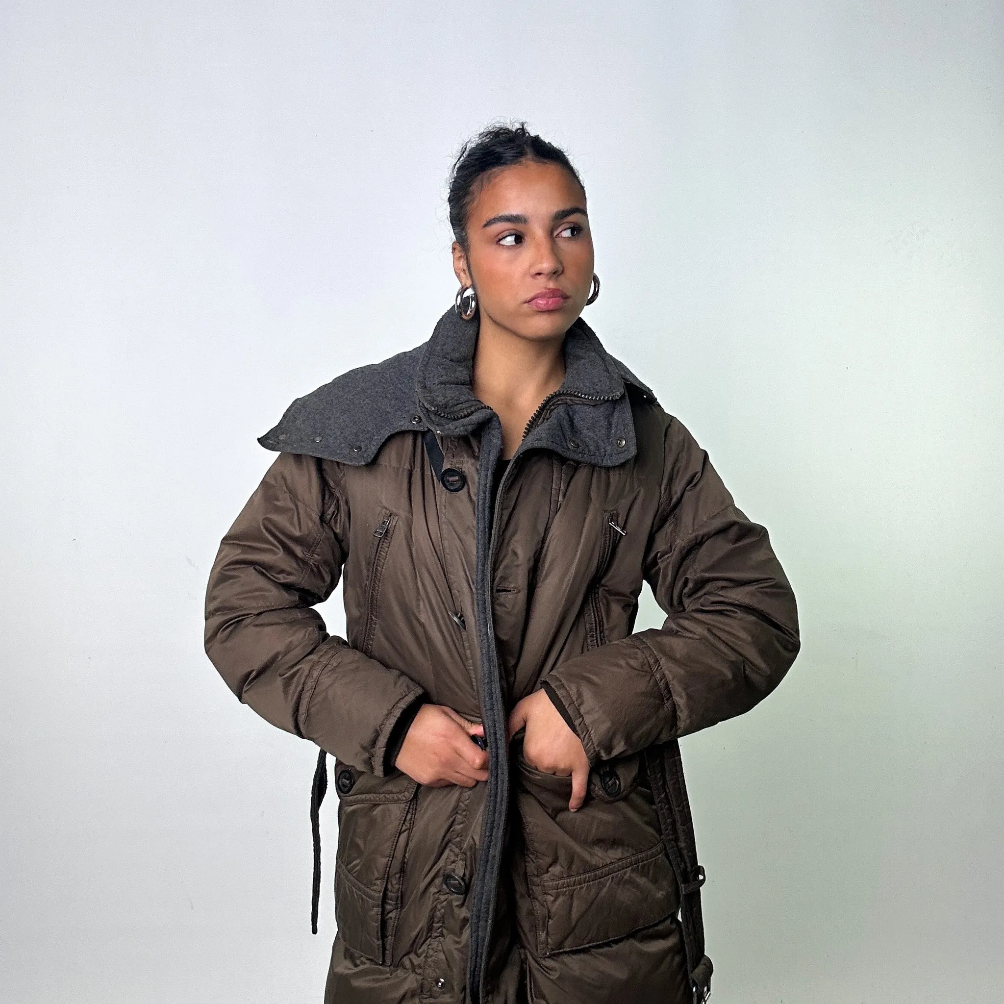 Olive Green Late 90s Moncler Puffer Jacket Coat (S)