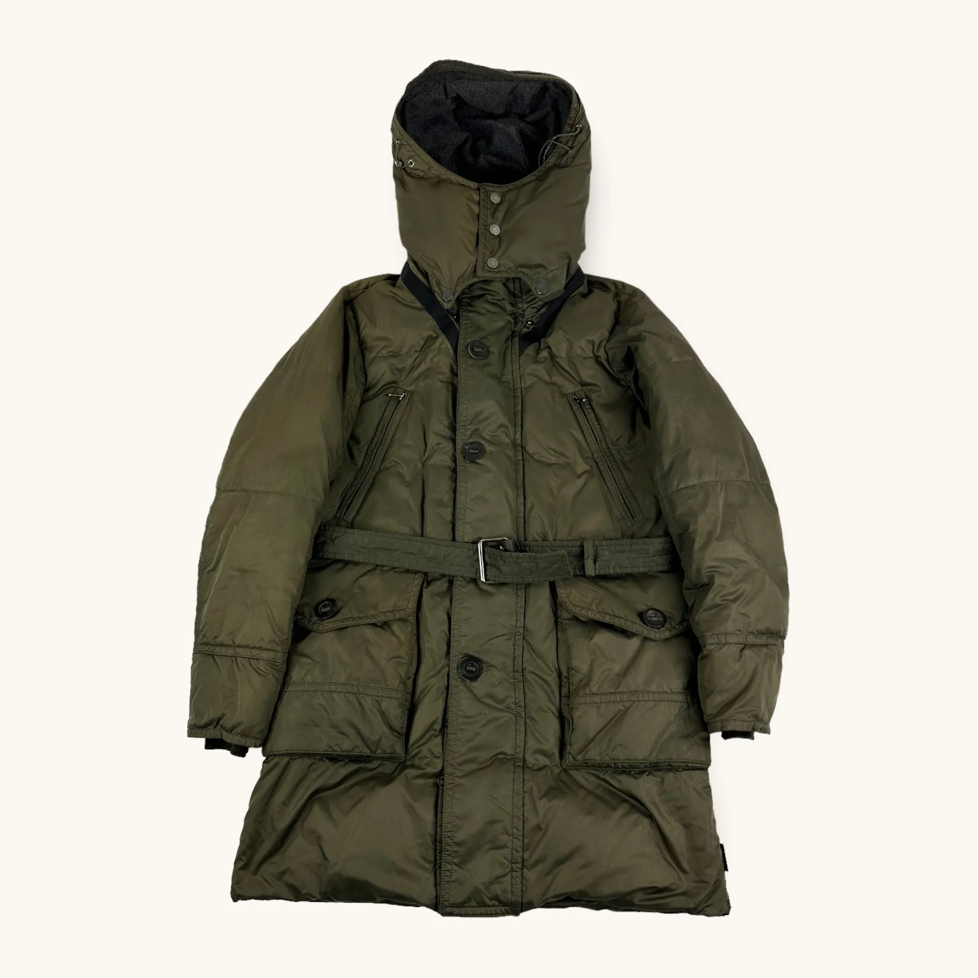 Olive Green Late 90s Moncler Puffer Jacket Coat (S)