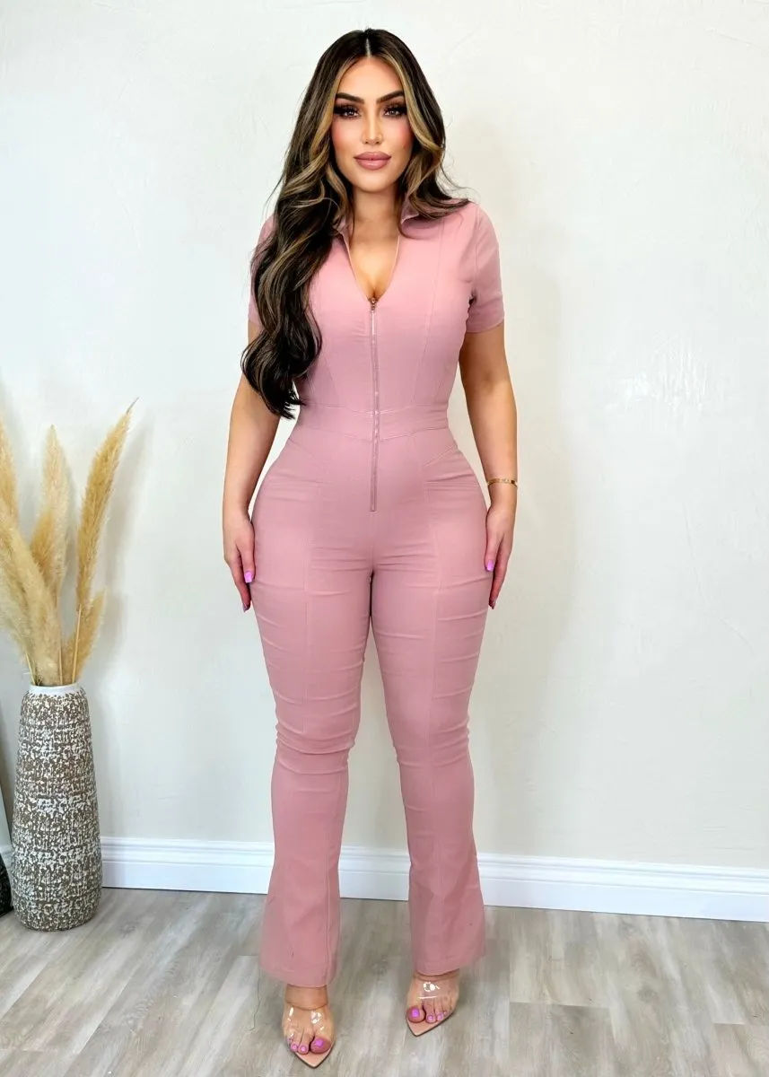 One More Time Jumpsuit Pink