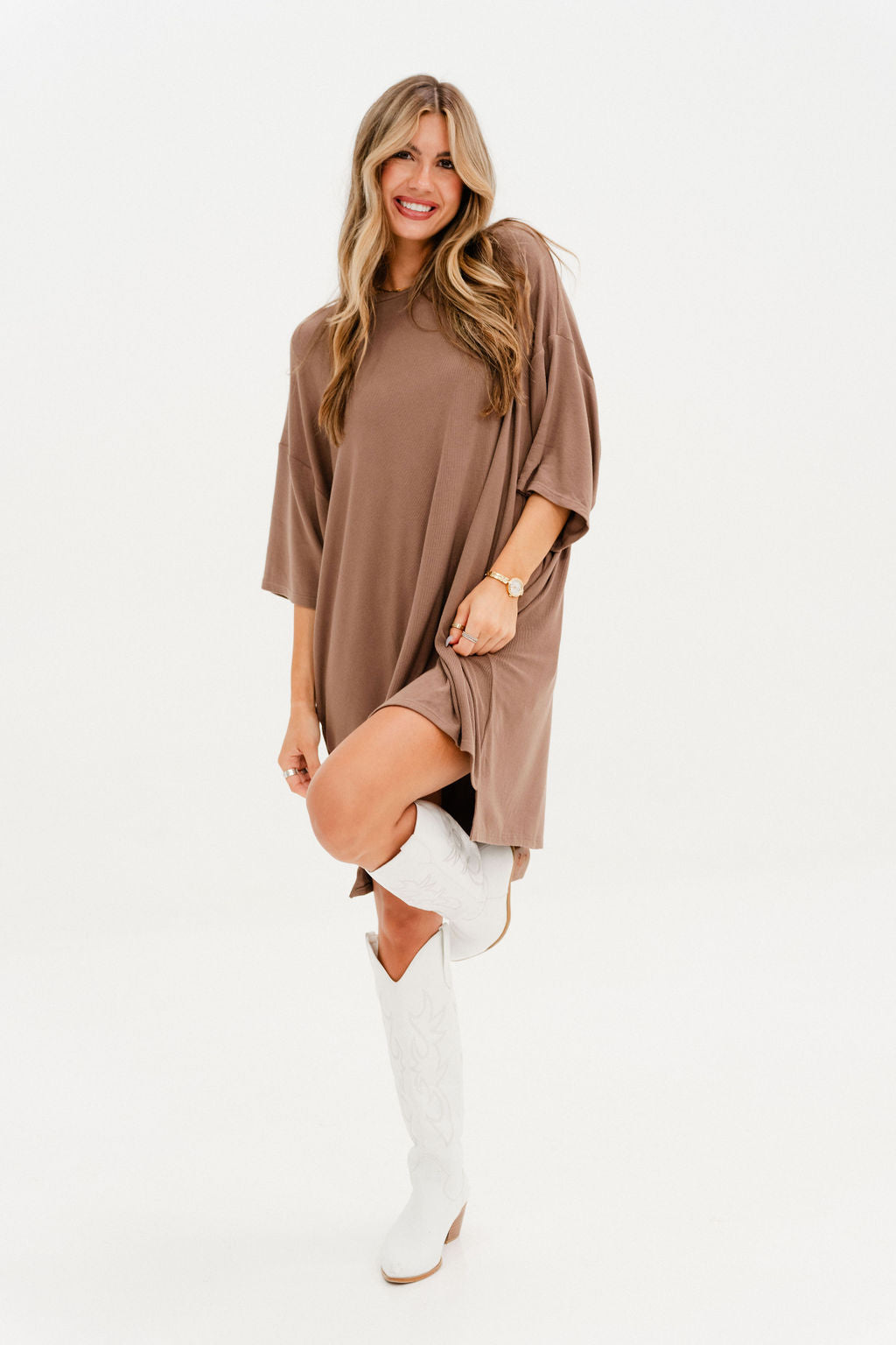 Out Of Pocket Dress Taupe