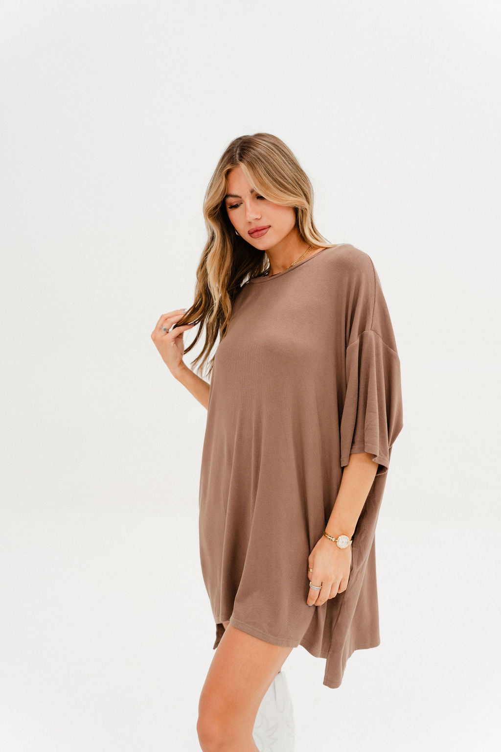 Out Of Pocket Dress Taupe