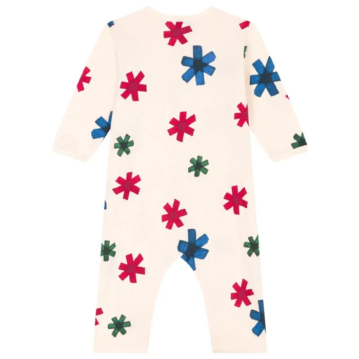 Petit Bateau Baby Lolli Pyjamas Avalanche Cream With Holiday Print