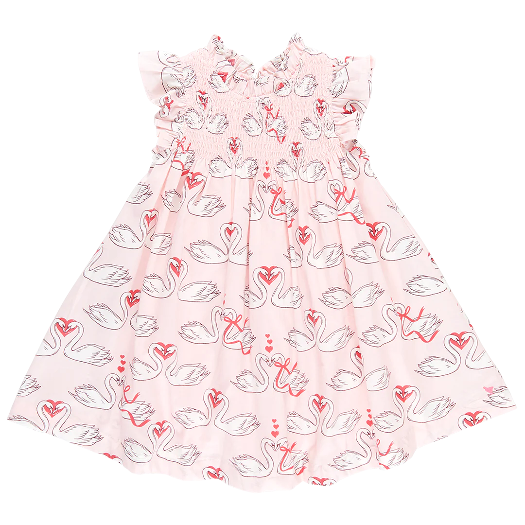 Pink Chicken - Girls Stevie Dress - Swan Love