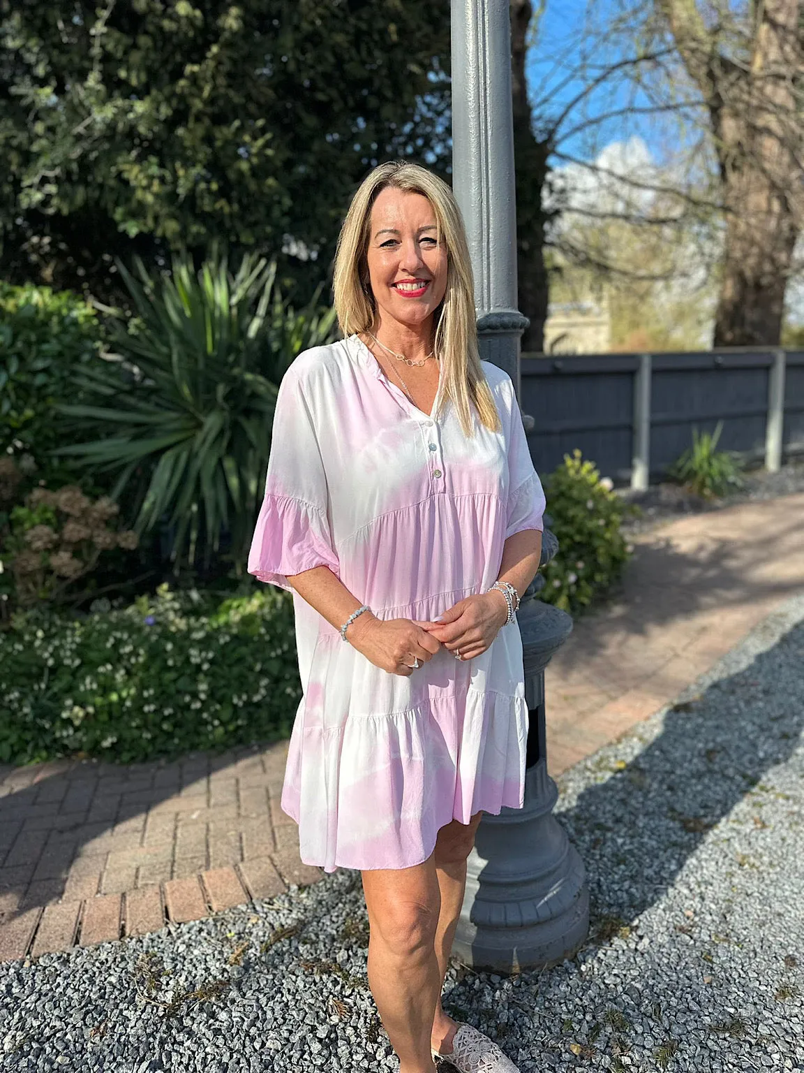 Pink Tie Dye Tiered Tunic Hattie