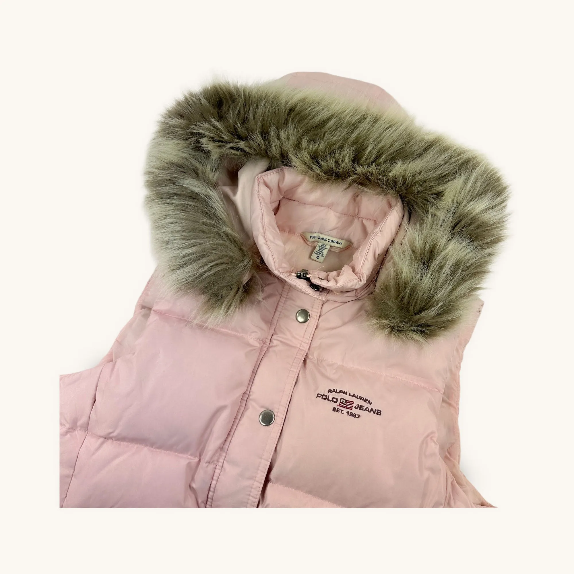 Pink y2ks Polo Jeans Ralph Lauren Puffer Jacket Coat Gilet (M)