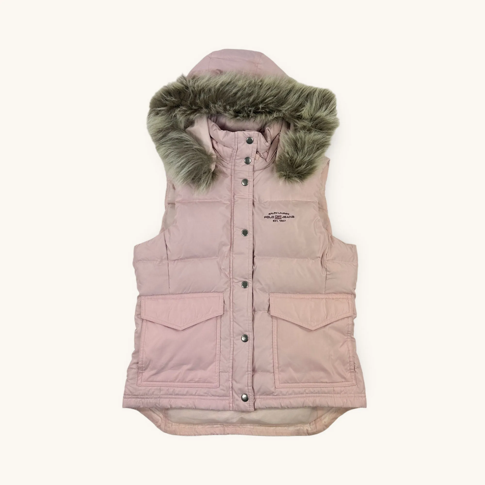 Pink y2ks Polo Jeans Ralph Lauren Puffer Jacket Coat Gilet (M)