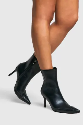 Pointed Toe Detail Heeled Ankle Boot