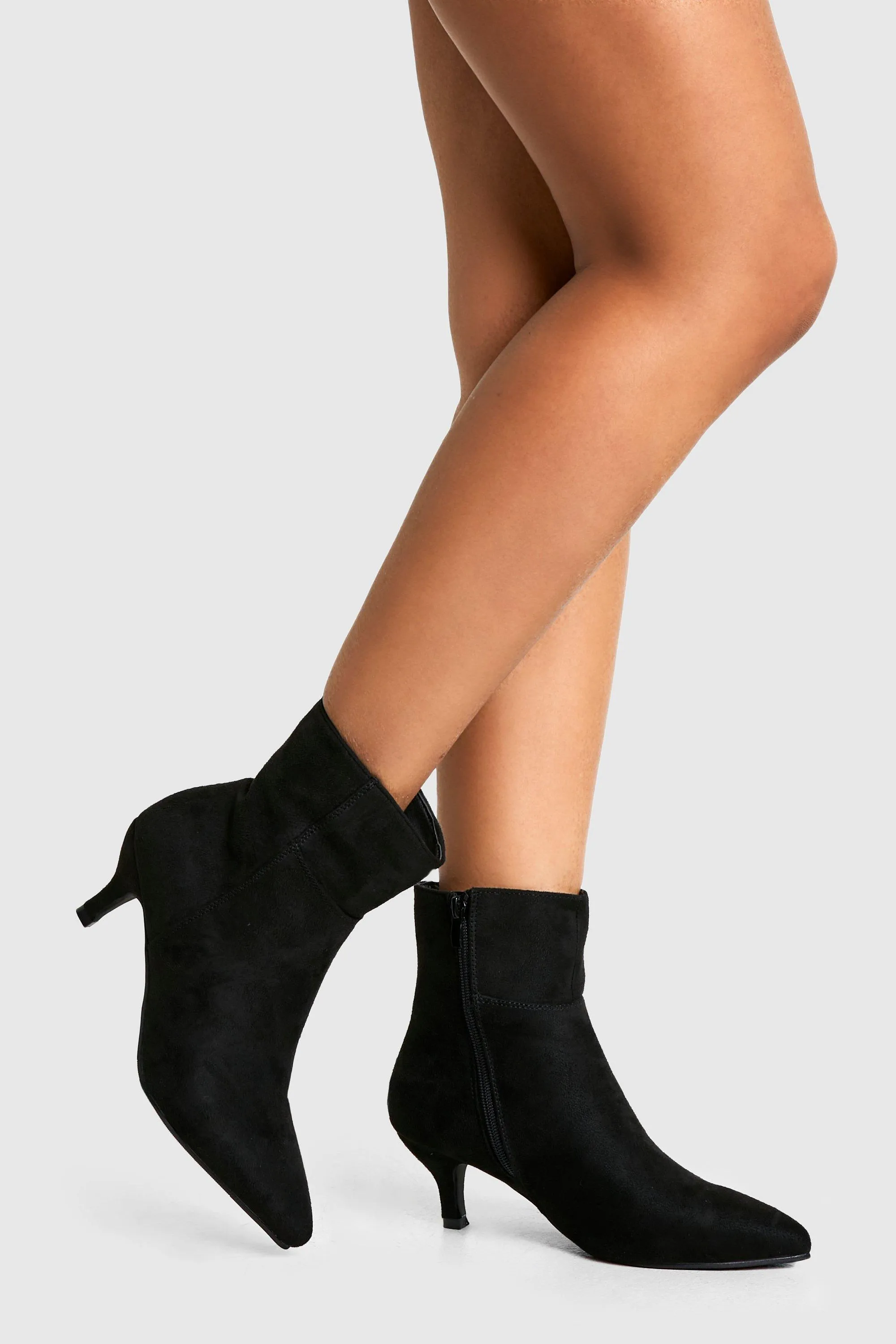 Pointed Toe Low Heeled Ankle Boot