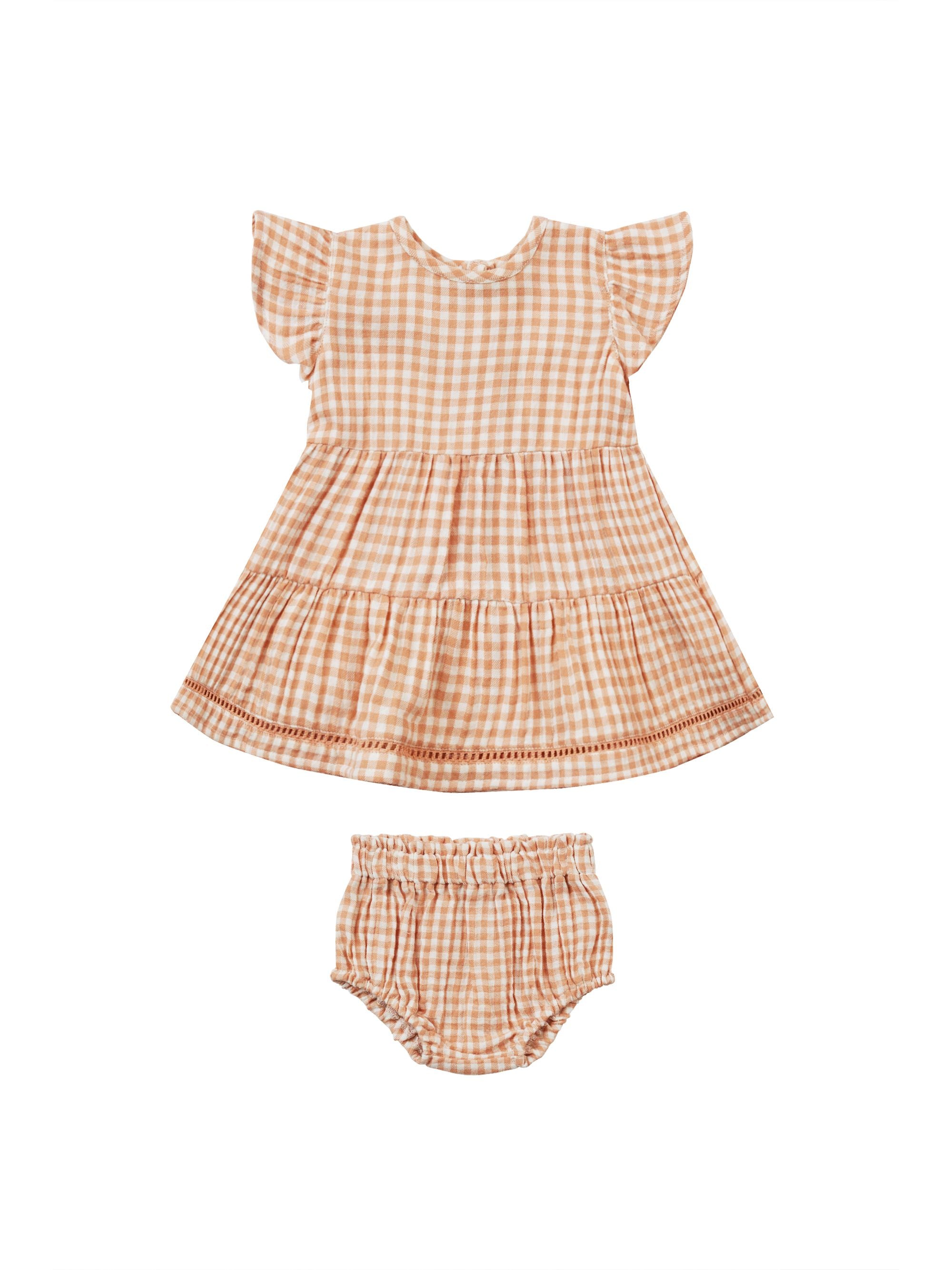 Quincy Mae - Melon Gingham Lily Dress