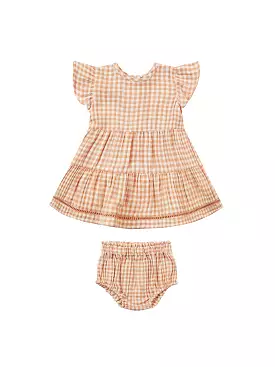 Quincy Mae - Melon Gingham Lily Dress