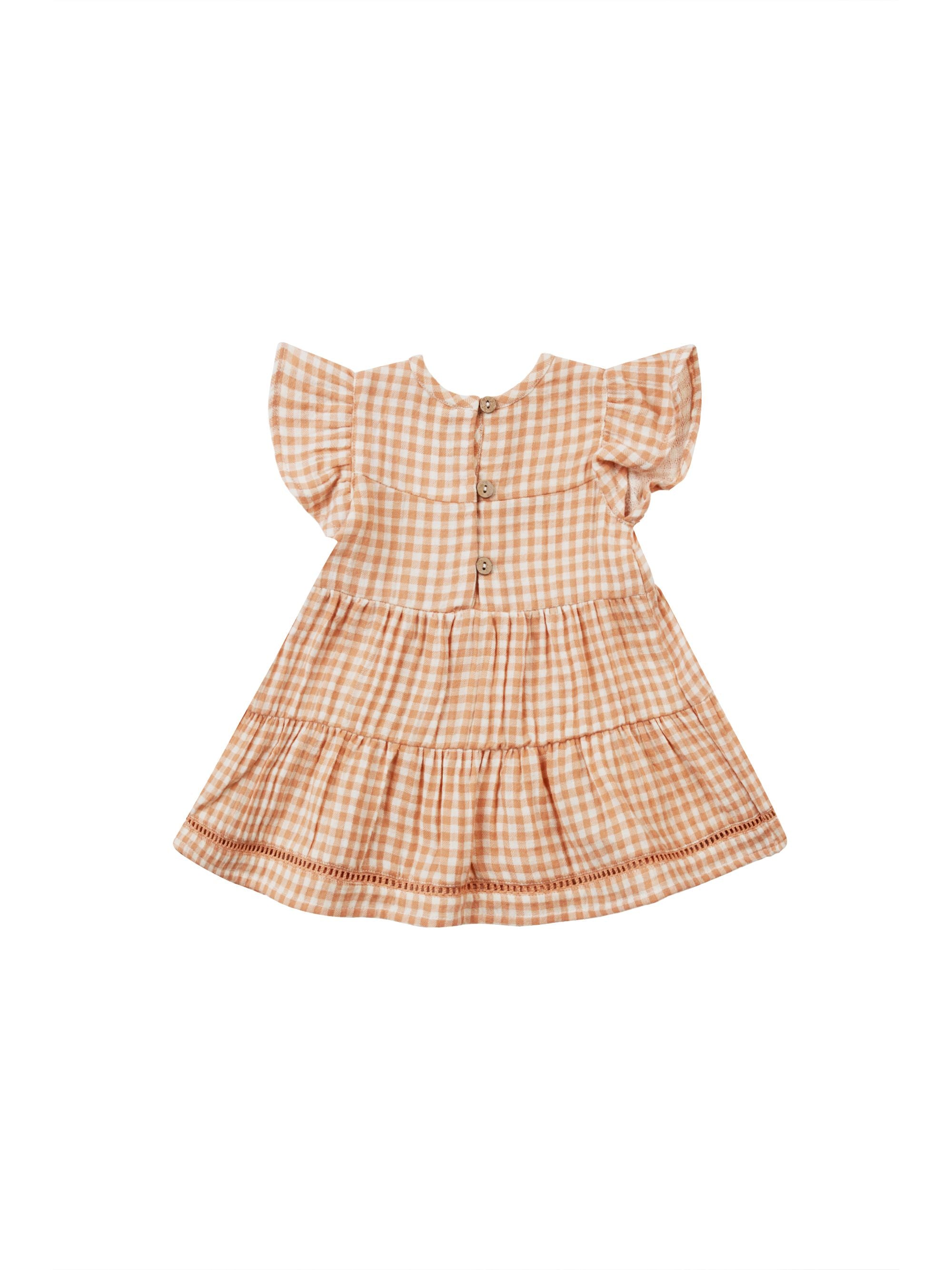 Quincy Mae - Melon Gingham Lily Dress