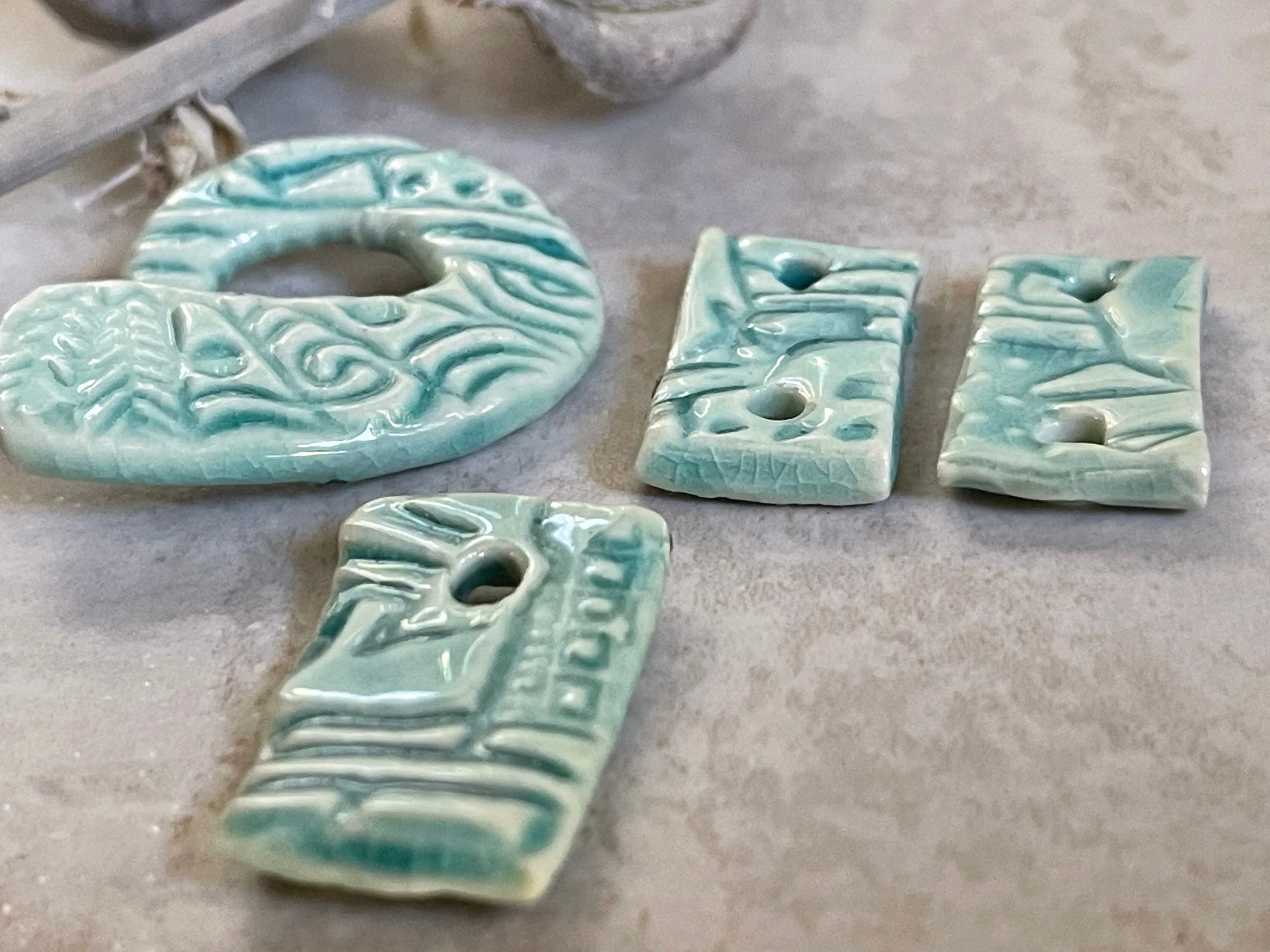 SALE Turquoise Pendant Bead and Charms, Jewelry Making Components, Beading Handmade