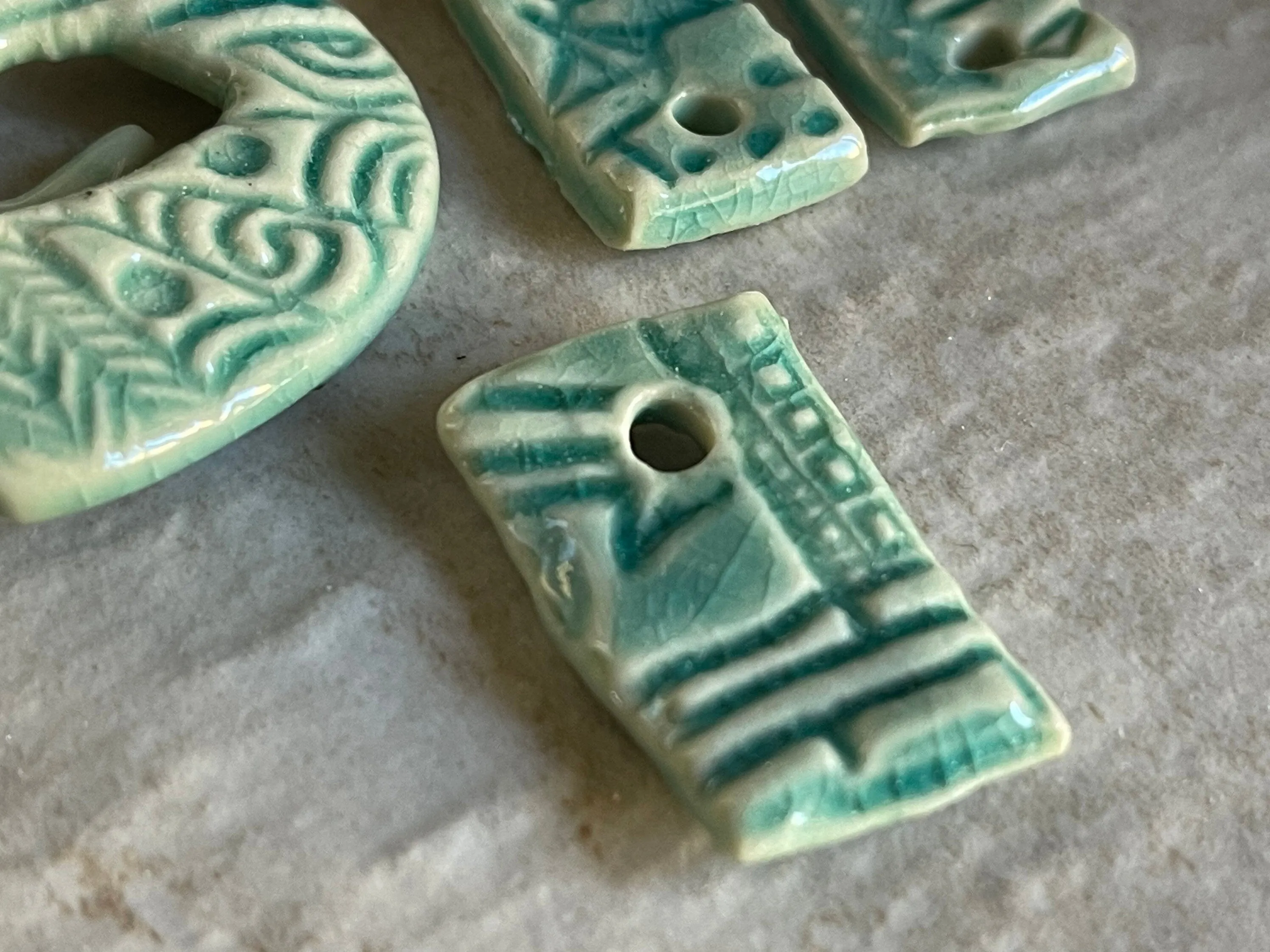 SALE Turquoise Pendant Bead and Charms, Jewelry Making Components, Beading Handmade