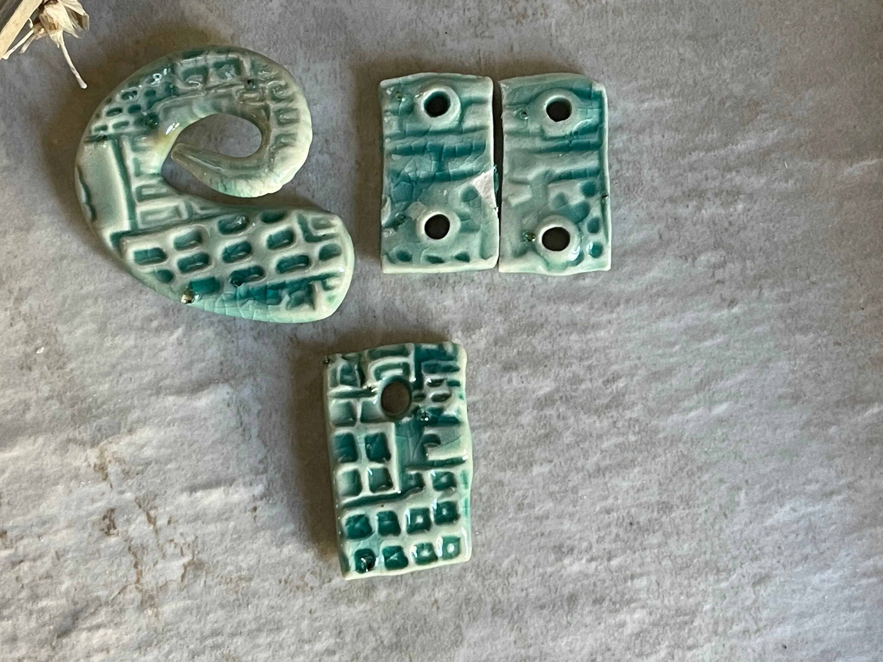 SALE Turquoise Pendant Bead and Charms, Jewelry Making Components, Beading Handmade