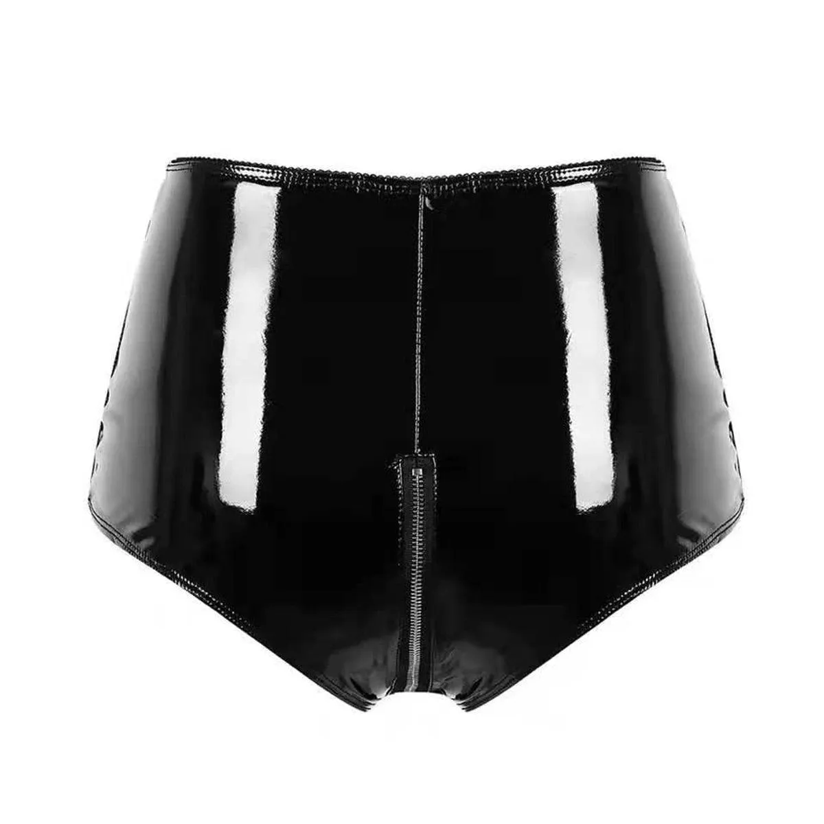 Sexy and Edgy Spicy Latex Shorts with Open Crotch for Alternative Women