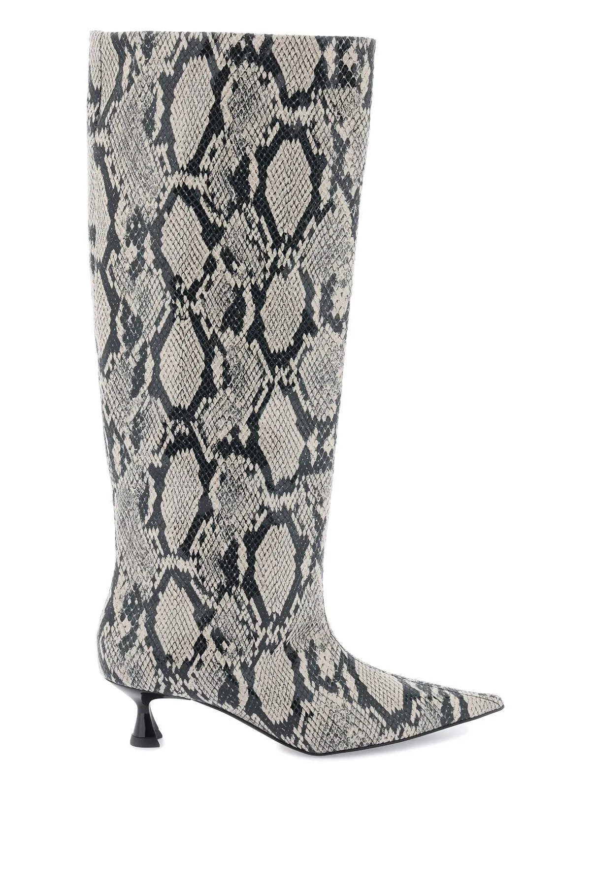 Snake Printed Soft Slouchy High Boots