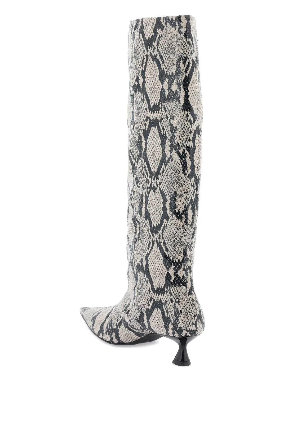 Snake Printed Soft Slouchy High Boots