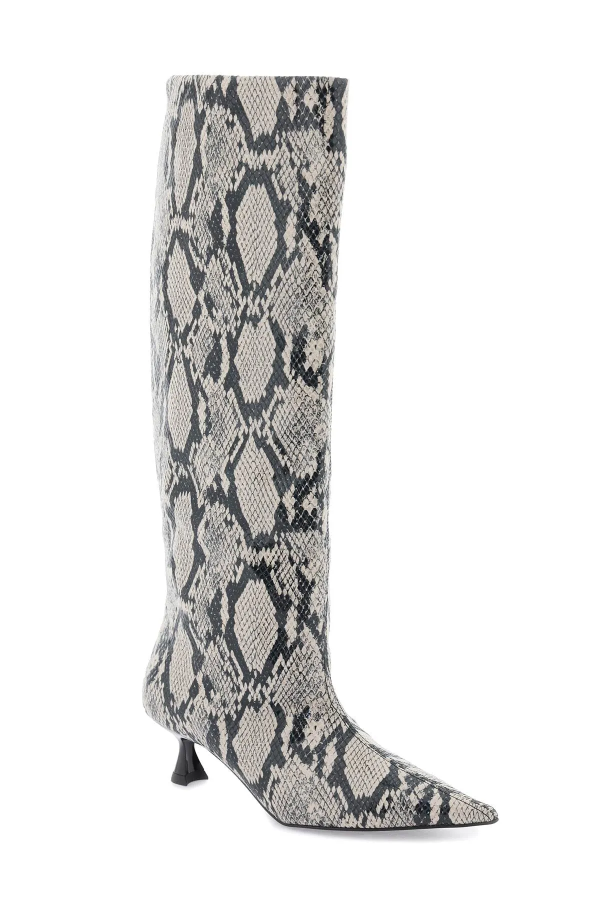 Snake Printed Soft Slouchy High Boots