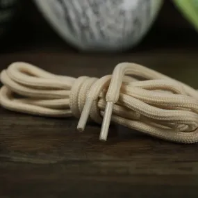 Solid Rope Natural Shoelaces with Natural Aglets | 120cm Capswag