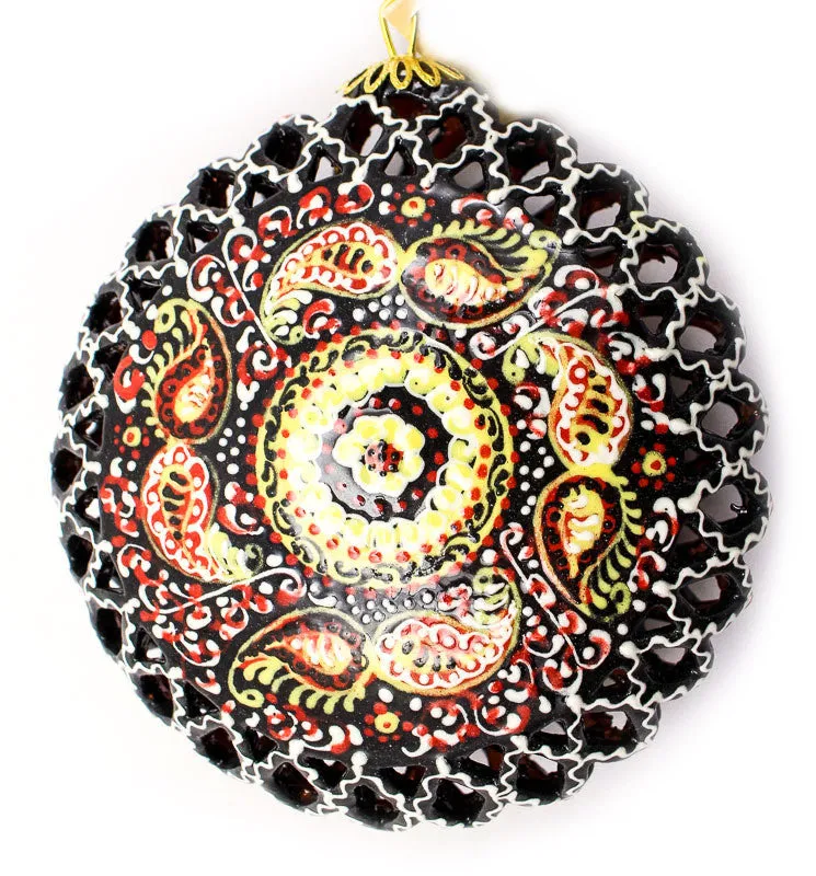 Sun Bright Paisley Large Cut Out Ceramic Ornament