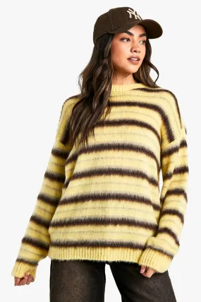 Super Soft Chunky Triple Stripe Oversized Knitted Sweater