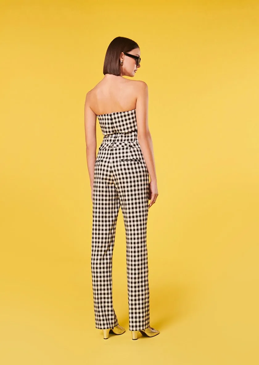 Tara Jarmon Peter Gingham Pants in Noir