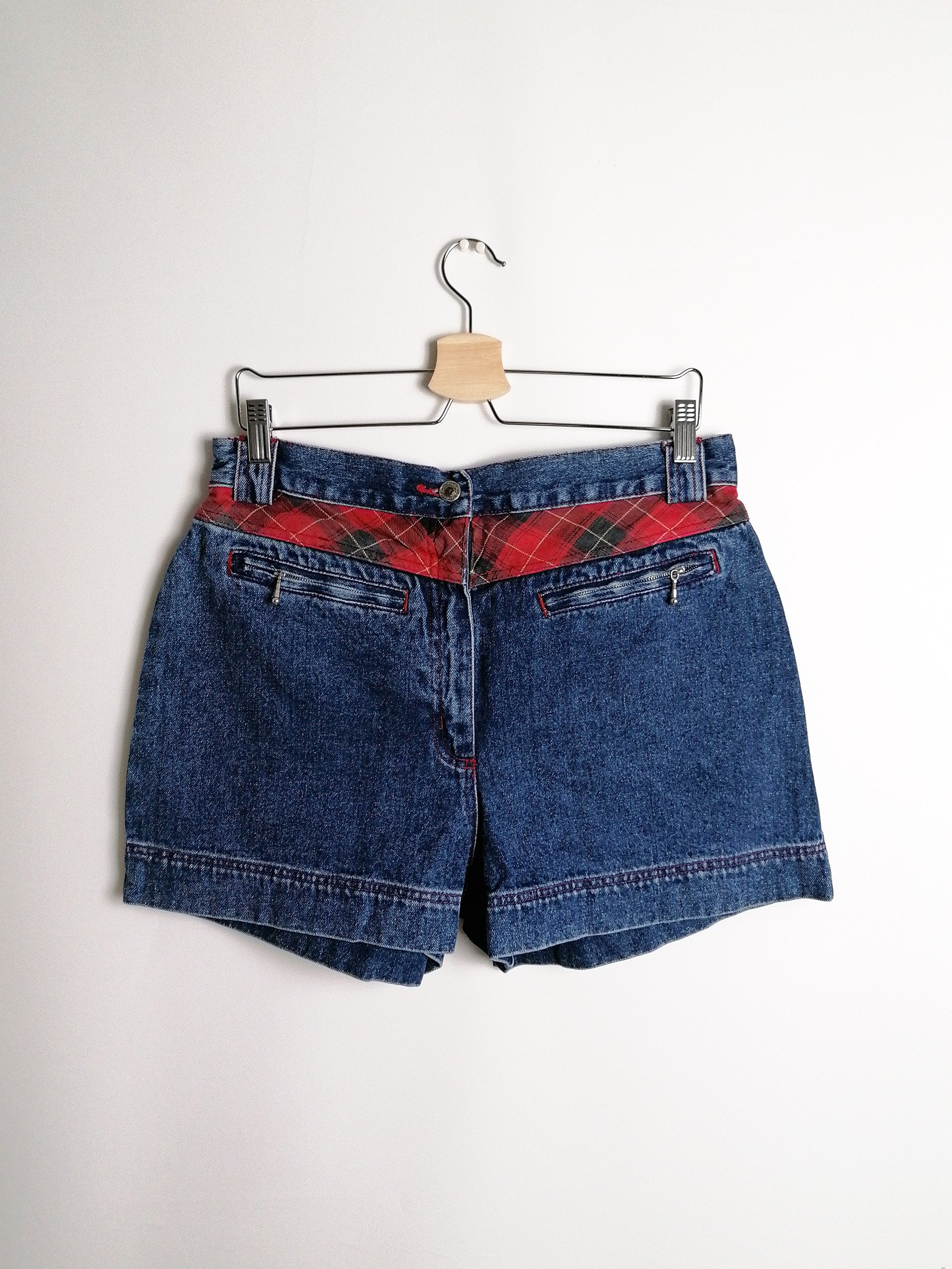 Teddy Patch Denim Shorts - size L