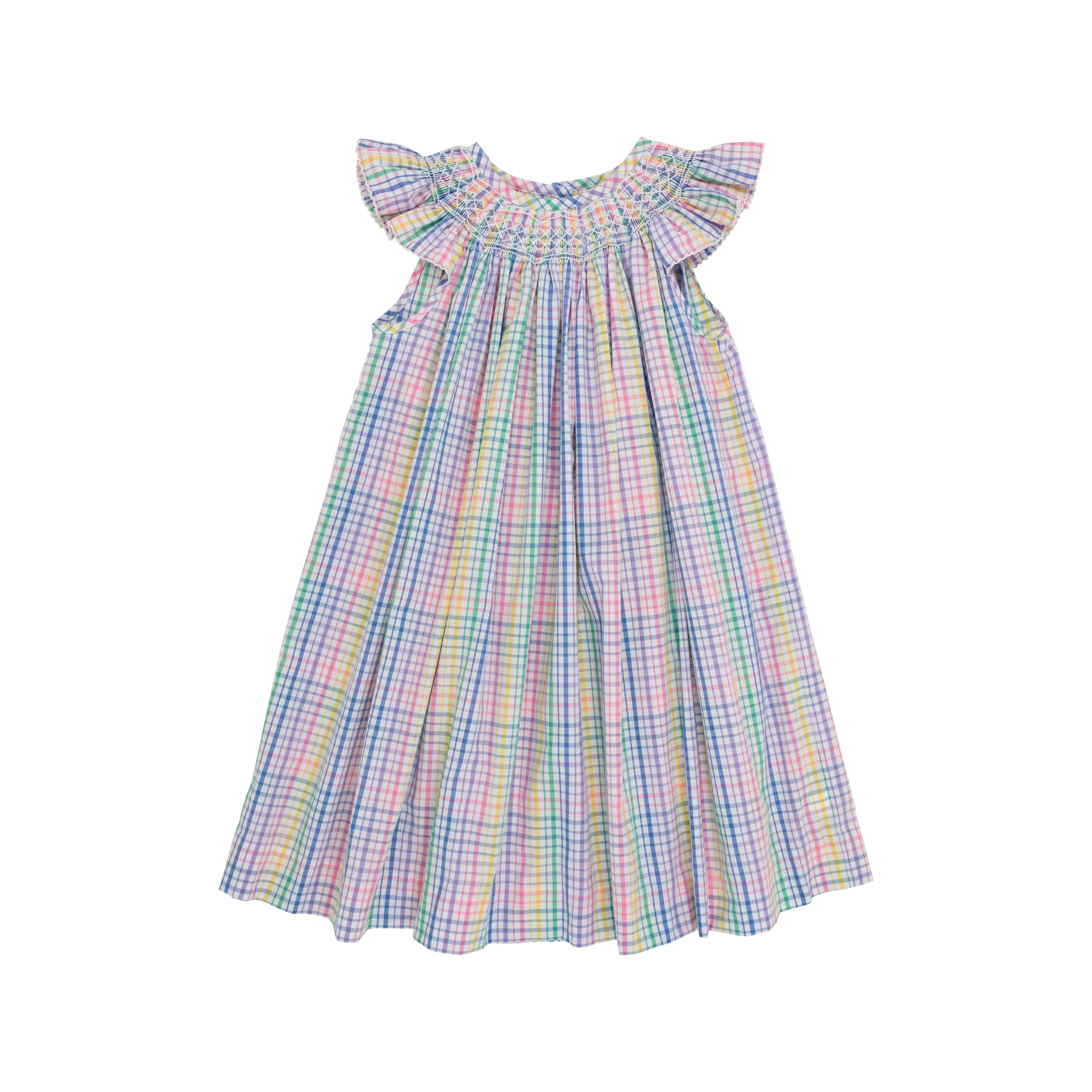 The Beaufort Bonnet Company - Colored Pens Plaid Sandy Smocked Dress