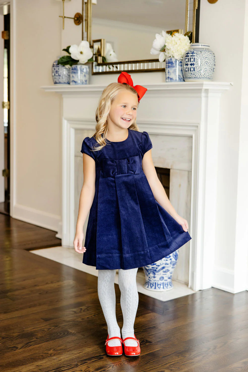 The Beaufort Bonnet Company - Nantucket Navy Darcy Dress - Corduroy