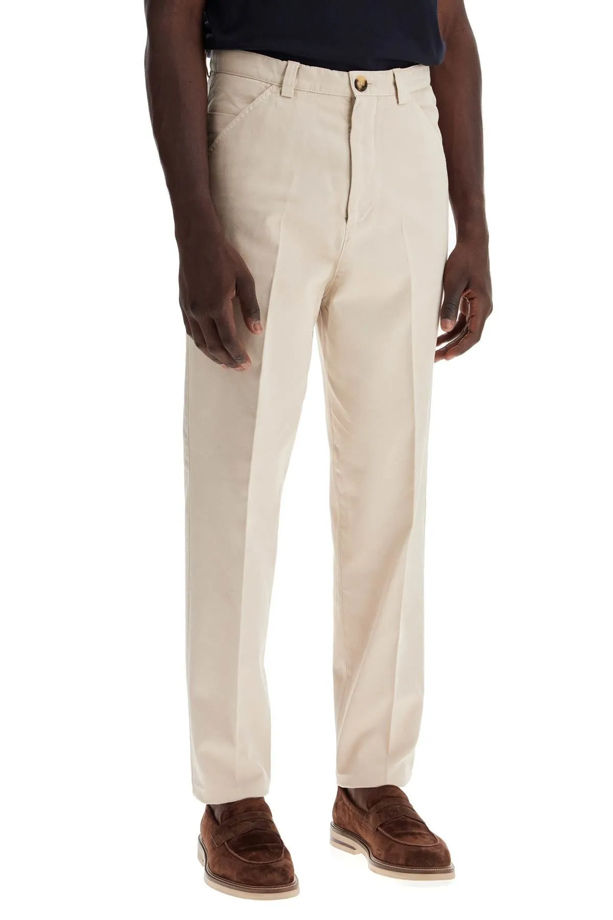 TWILL GABARDINE TROUSERS WITH GARMENT